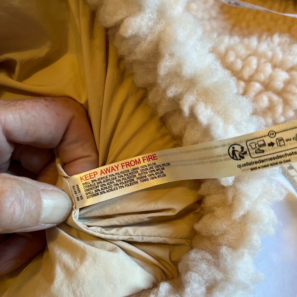 NWT Anthropologie size XS faux shearling crop zip up jacket - Picture 11 of 12